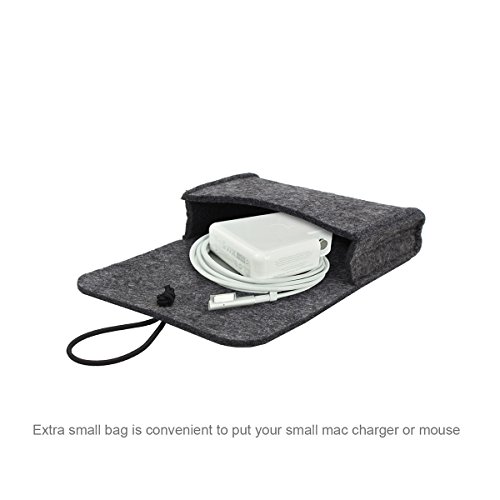 Arvok 15-15 6 Zoll MacBook Pro Vintage Envelope Dunkelgrau Laptoph  lle Notebooktasche Laptoptasche Filz   Leder Mit Extra Ladeger  t Tasche Schutzh  