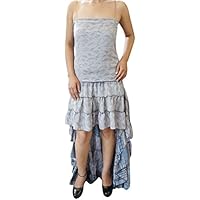 Boho Chic Designs Womens Viola Hi Low Dress Silk Recycled Strapless Swirling Summer Party Dresses Medium/Large