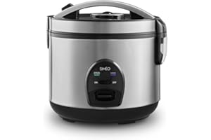 Simeo CRM230 - Cuiseur à riz en graphite, acier inoxydable, 3 l, boutons, 500 W, 220-240 V, 50-60 Hz