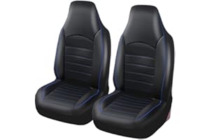 TOYOUN Fundas Asientos Coche Universal Delantero Funda de Asiento para Coche Impermeable Juego de Protector Asiento Delantero Coche de 2 plazas Fundas Asiento Respaldo Alto Accesorios Automóvil,Azul