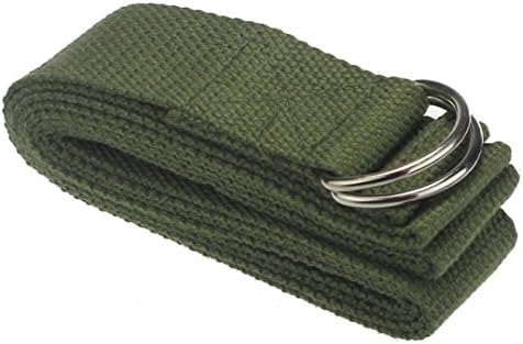 Juliet Yoga Stretch Strap D-Ring Adjustable Belt Waist Leg Fitness Improve Muscles &amp; Fitness 183CM x 3.8CM (green)