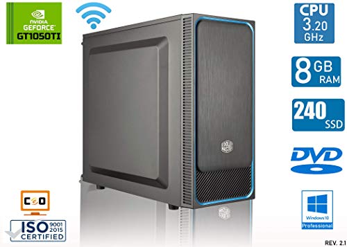 - CeO Zeta V1 - PC Gaming AMD 200GE 3.20GHz 4MB Cache | 8GB Ram DDR4 | 240GB SSD Stato solido | Scheda Grafica GT1050TI 4GB | HDMI/VGA Full HD | USB 3.0 | WINDOWS 10 PRO