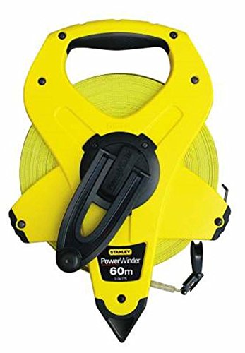 Stanley Rahmenbandmass Power Winder Fiberglas, 100 m Länge, 12.7mm Breite, ergonomisch, Genauigkeitsklasse III, 2-34-777 - 2