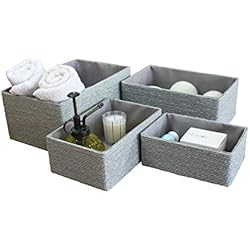 La Jolíe Muse Paniers de Rangement en Papier Écologique pour Placard Chambre Maison Décoration Lot de 4