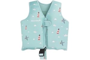 CRiOH! Chaleco Flotador de Aprendizaje Monnëka Lighthouse, Chaleco para Bebé, de Neopreno, Cierre de Seguridad, Chaleco Aprendizaje Niño, Chaleco Natación, Talla 3 a 6 Años (56-61 cm)