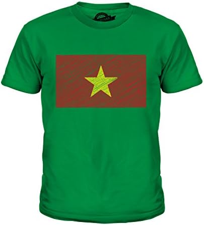 Candymix Vietnam Scribble Flag Unisex Kids T Shirt Boys/Girls/Toddler/children T-Shirt, Age 6, Colour Irish Green