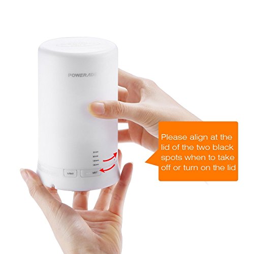 Poweradd Aroma Diffuser Luftbefeuchter Raumbefeuchter mit Abschaltautomatik und 7 LED Farbwechsel für Wohnzimmer,Kinderzimmer,Schlafzimmer,Büro usw. - 4