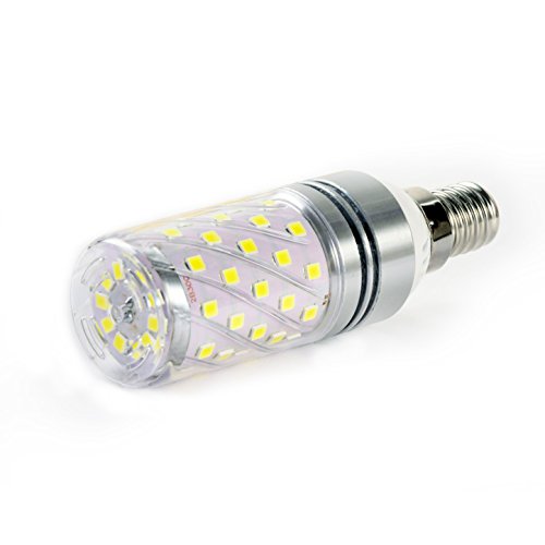 Hzsane LED maíz bombilla, 12W, 6000K blanco frío LED bombillas, 100W incandescente bombillas equivalentes, candelabro E14 SES bombillas, 1200lm, Pequeña Edison tornillo Candle bombillas, 4-pack