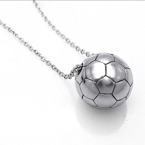 TINGTING Necklace Silver World Cup Soccer Ball Sports Necklace Game Goal Pendant Necklace,Silver