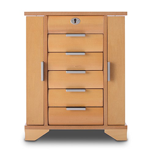HERITAGE abschließbare handgefertigte Holz Schmuck Kiste mit Schlüssel, Ahorn Farben Schmuckschatulle Speicherorganisator - 3