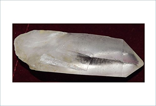 Britain-E-Spheres– 68.5mm (35g) Empathic Warrior Tibetan Quartz Lemurian Single Point Wand in a 70mm x 90mm Scarlet Velveteen Protective Gift Bag Accessory Birthday Wedding Anniversary Healing Reiki