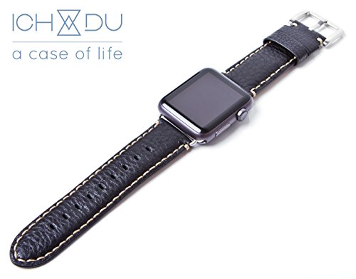 ICH&DU Watchband Rom | Zubehr fr Original Apple iWatch | Armband aus Echt-Leder in schwarz | mit hochwertigem Metallverschluss | 38mm breit | Uhren-Armband, Wrist-Band, Ersatz-Armband, Bracelet-Strap-Band ICH&DU Watchband Rom | Zubehr fr Original Apple iWatch | Armband aus Echt-Leder in schwarz | mit hochwertigem Metallverschluss | 38mm breit | Uhren-Armband, Wrist-Band, Ersatz-Armband, Bracelet-Strap-Band
