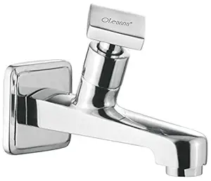 Oleanna Omyln Melody Brass Long Body Bib Cock Foam Flow with Wall Flange (Silver, Chrome Finish)