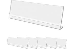 Danieli Store - Expositor en Acrilico Porta Precios Transparente 12 Piezas 25x8cm - Expositor Metacrilato en Forma de L para Mostrar Precios y Promociones