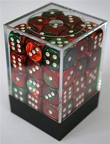 Preisvergleich Produktbild Chessex Gemini Green-Red / White W6 12mm Würfel Set CHX26831