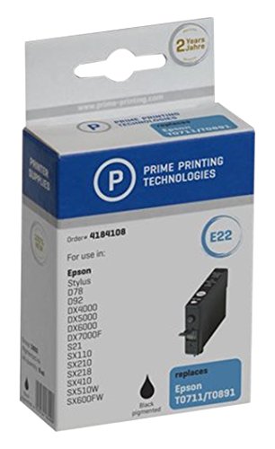 Preisvergleich Produktbild Prime Printing 4184108 Tintenpatrone für Epson T07114010, schwarz