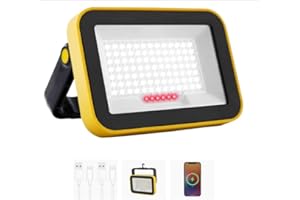 NATPOW LED Strahler Akku, LED Baustrahler Akku Tragbar SMD LED Strahler Arbeitsstrahler Werkstattlampe 180° Drehung Campinglampe für Baustelle Garage Werkstatt(1 Stück)