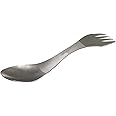 THE WHITE SHOP Titanium Spork,Grey 3-in-1 Durable Rust Proof Stainless Steel Spork Combo Spoon Fork Knife Cutlery Kit Fruit Appetizer Dessert Salad Flatware for Home Camping Hiking Travel