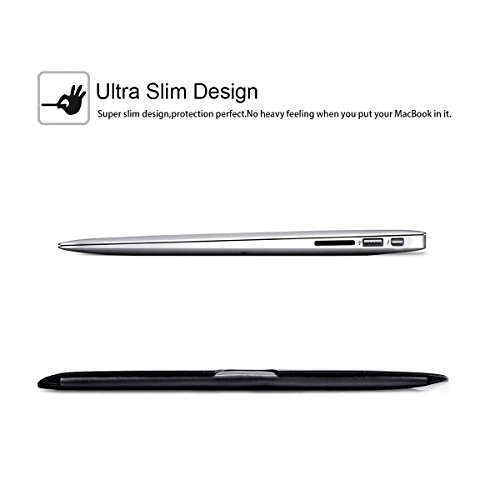 WALNEW Schlanke Leder New MacBook Air 12 Zoll Hülle, MacBook Schutzhülle, Hülle, Case, Cover, New MacBook Air 12 Zoll Hülle mit Handgriff, geschütztes Inneres und externes Mousepad - 5