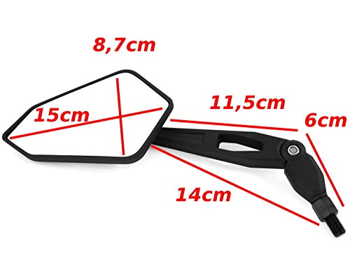 Rückspiegel Spiegel Set kompatibel mit Kawasaki Z800, Z750, Z650, Z550, Z500 (V32) - 2