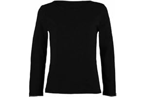 FASHION MY LOVE Girls Boy Kids Plain Basic Long Sleeve Round Neck T-Shirt Stretch School Tee Top Kids Long Sleeve Round Neck T-Shirt Stretch Uniform PE School Tee Top 2-13 Years