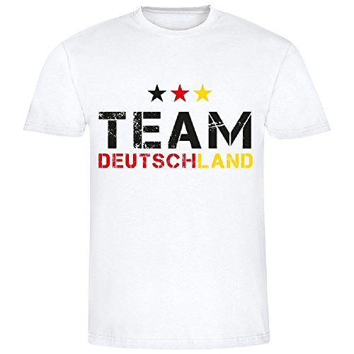 T-Shirt “Team Deutschland” (für Männer), Fun-Shirt, Fan-Shirt, Fan-Artikel, Fußball-Fanartikel, Deutschland, EM, WM, Geschenk für Deutschlandfans (XL)