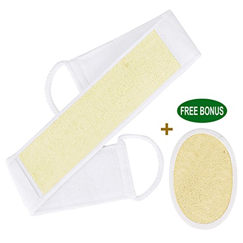 ACEVIVI 100% Natural Exfoliating Loofah Back Scrubber, Bath & Shower Clean Body Scrub with Handle