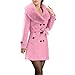 Produktbild Qmber Wollmantel Damen Wolljacke Baumwollmantel Jacken Trenchcoat Wintermantel Windbreaker Wool Coat Light Coat Slim Cardigan Frauen Outdoorjacke, Winter Lapel Overcoat Outwear(PK,XXX-Large)