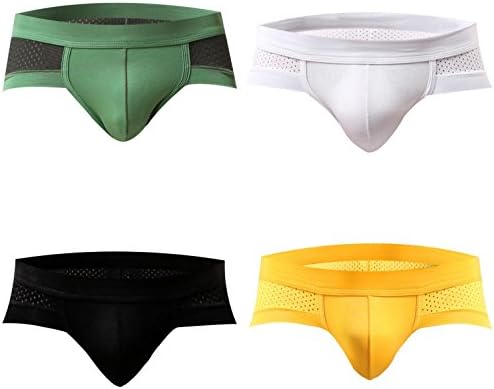 Mens Solid Color Big U Convex Pouch Breathable Triangle Briefs Comfortable Modal Classic Youth Underwear 4 Piece