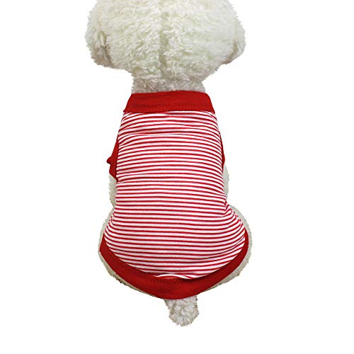 Preisvergleich Produktbild Hawkimin haustierkleidung kleine Hunde Sommer Hundebekleidung Baumwolle Streifen Weste Puppy Kostüm für kleine, mittlere und große Hunde