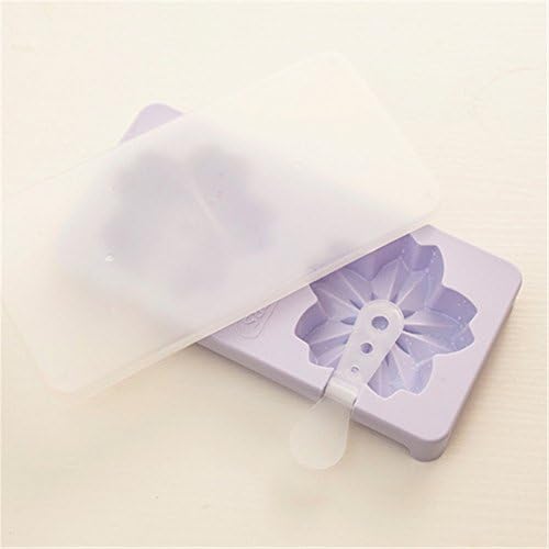 Yiliay Homemade Plastic Ice Lolly Moulds DIY Popsicle Maker Kitchen Ice Cream Molds-Cherry Blossoms/Purple