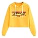 Produktbild Damen Hoodie Sweatshirt Gelb Sonnena Mode Langarm Cropped Pullover Brief Kapuzenpullover Kapuzenpulli Tops Bluse Frauen Sport Kapuzen Oberteile Freizeit Langarmshirt