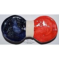 Nœud papillon en Ceramique Ligne Drapeau Français Fabriqué et Peint à la main par "Le Ceramiche del Castello di Nina Palomba" Pièce Unique Made in Italy Dimensions L 10 x H 5 cm