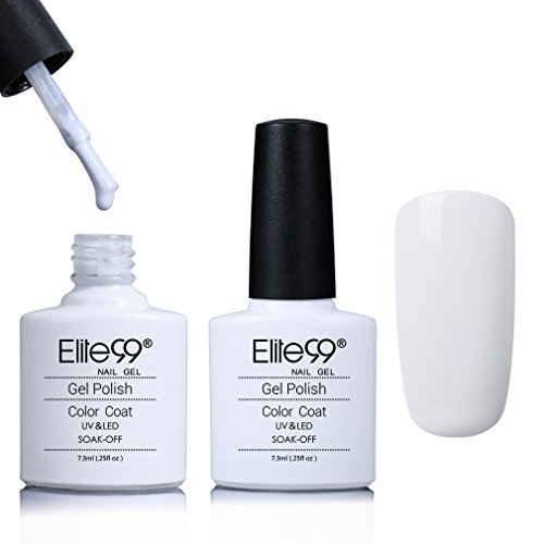 Elite99 Varnish Gel Nail Polish Soak Off UV LED Nail Art Manicure 7.3ml French White (40501)