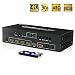 Produktbild SGEYR 4x2 HDMI Matrix Umschalter 4 Port True Matrix Switcher Splitter 4 In 2 mit IR Fernbedienung|Optisch SPDIF Toslink 3.5mm Audio Extractor|ARC|Unterstützung 4K 30Hz UHD 3D 1080P