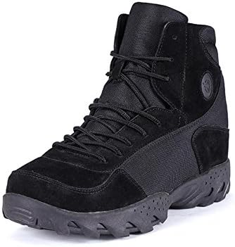 Coolgoing Men Military Boots 39-45 Genuine Leather Waterproof Army boots Hunting Climbing Hiking Trekking Sneakers Outdoor Sport Shoes , black , 42