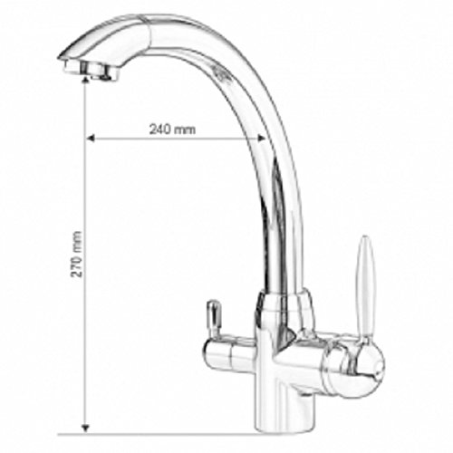 3-Wege Wasserhahn Modell Grande, Drei-Wege Wasserhahn, Osmose, Armatur, Küche - 2