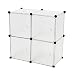 Produktbild PrimeMatik - Schuhschrank Stufenregal Modular Garderobenschrank 4-Kubus 35x35cm weiß mit Tür