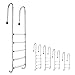 Produktbild V2Aox Edelstahl Poolleiter Pool Schwimmbad Leiter Treppe 2-5-stufig, Anzahl Stufen:5-stufig (208 x 50 cm)