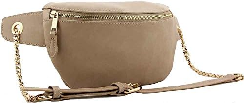 Womens Ladies Teen Girl BumBag Hip Belt Waist Handbag Designer Chain Festival (Mink)