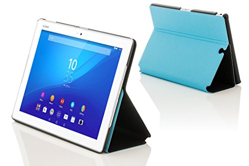 Forefront Cases® Neue Leder Hülle / Tasche / Case / Cover für Sony Xperia Z4 Tablet-PC (25,6 cm 10,1 zoll) SGP771 (Juni 2015) – Rundum-Geräteschutz und intelligente Auto-Sleep-Wake-Funktion mit 3-JAHRES-GARANTIE VON FOREFRONT CASES – inkl. Eingabestift und Displayschutz - 3