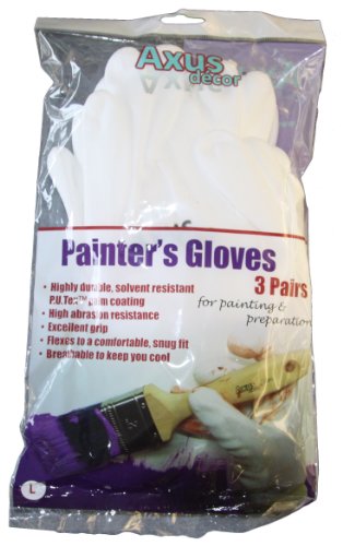 Axus Décor PU Tex Handfläche beschichtet mit Maler Handschuhe (Pack von 3)