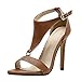 Produktbild Sandalen Damen Sommer Omingkog Joker Sandalen mit hohen Absätzen Fesselriemen Schuhe Peeptoe Sandalen Freizeit Hochhackige Schuhe(Brown,62)