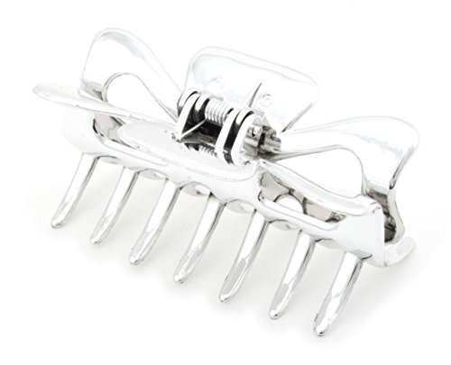 Silver 9cm Wide Acrylic Hair Claw Jaw Clip Hair Accessories by Zest