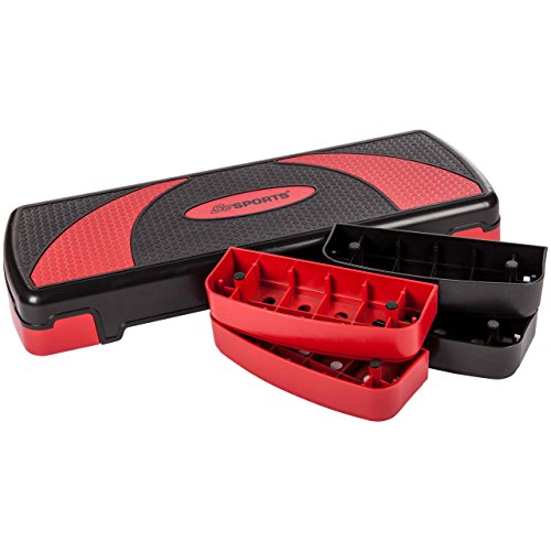 ScSPORTS Aerobic Stepper Large, rot/schwarz, 78 x 30 x 10/15/20 cm - 2