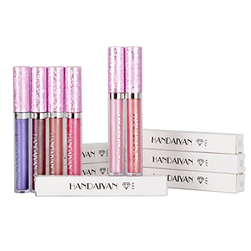 ROMANTIC BEAR 6 Farben Metallic Schimmer Liquid Lippenstift Langlebig Matt Wasserdicht Feuchtigkeitsspendende Lipgloss - 7