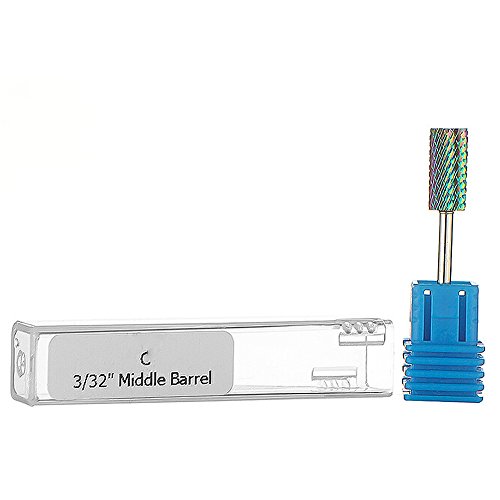 GOTH Perhk Rainbow Nail Drill Bit 3/32''Nail Drill Bits Set Electric Nail File Cuticle Clean Carbide Drill Nail Coarse Medium Fine 3 Kinds of Size(H04 (1PC))