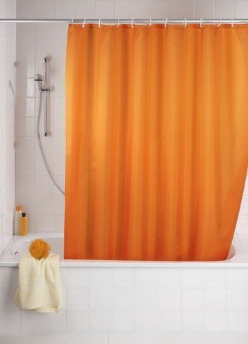TEXTIL DUSCHVORHANG ORANGE 180x200 INKL RINGE 180 x 200
