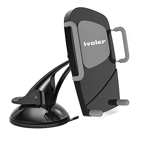 iVoler Porta Cellulare Auto, Universale Supporto Auto Smartphone Car Mount per Cruscotto & Parabrezza con Ventosa **Forte Sticky** 360 Gradi di Rotazione per iPhone X / 8 / 8 Plus / 7 / 7 Plus / 6(s) / 6(s) Plus / SE / 5s / 5, Samsung Galaxy S9 / S9+ / S8 / S8+ / S7 / S7 Edge / S6 / S5 / J5 / A5, Asus Zenfone 3 / 4, Huawei, Google Nexus, LG, Nokia, Blackberry, Xiaomi, Lenovo, HTC, GPS, MP3 Player e Altro 50-100mm larghezza