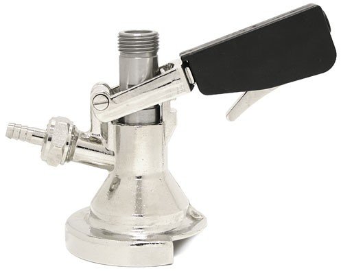 ich-zapfe.de 443830 Zapfkopf, Keg Verschluss, Flach-Fitting, oberer Ausgang, verschiedene, silber, 18 x 12 x 14 cm